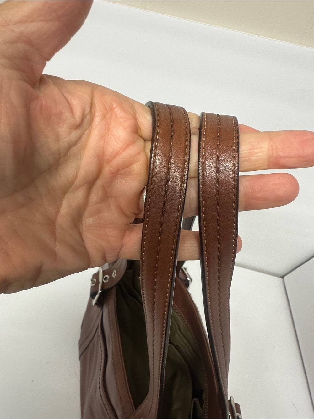 Coach F12609 Hampton Leather Tote Shoulder Bag Camel Brown Large VTG Bag - Picture 14 of 14